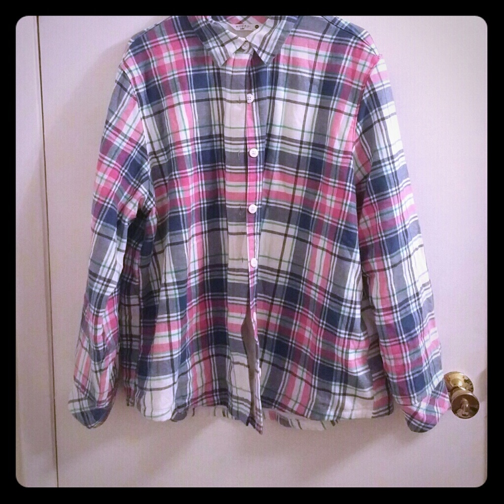 Fleece lined plaid shirt
